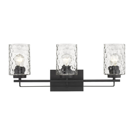 Livvy 3-Light Matte Black Vanity Light Fixture Modern Optical Glass Home Decor > Lighting > Wall Lighting > Wall Sconces TriadCommerceInc