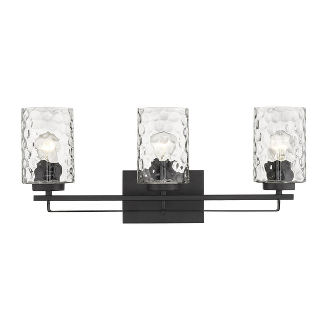 Livvy 3-Light Matte Black Vanity Light Fixture Modern Optical Glass Home Decor > Lighting > Wall Lighting > Wall Sconces TriadCommerceInc