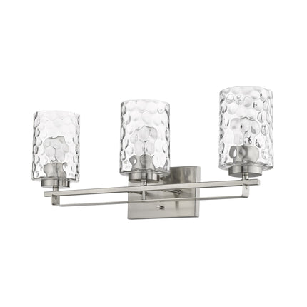 Livvy 3-Light Satin Nickel Vanity Light with Optic Glass Home Decor > Lighting > Wall Lighting > Wall Sconces TriadCommerceInc