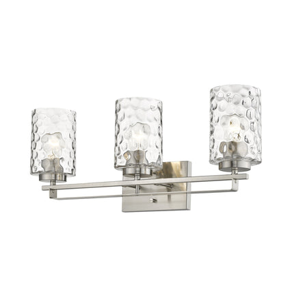 Livvy 3-Light Satin Nickel Vanity Light with Optic Glass Home Decor > Lighting > Wall Lighting > Wall Sconces TriadCommerceInc