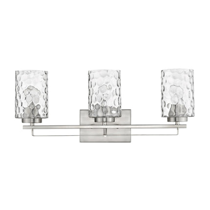 Livvy 3-Light Satin Nickel Vanity Light with Optic Glass Home Decor > Lighting > Wall Lighting > Wall Sconces TriadCommerceInc