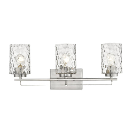 Livvy 3-Light Satin Nickel Vanity Light with Optic Glass Home Decor > Lighting > Wall Lighting > Wall Sconces TriadCommerceInc