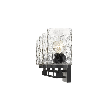 Livvy 4-Light Matte Black Vanity Light Fixture Modern Optical Glass Design Home Decor > Lighting > Wall Lighting > Wall Sconces TriadCommerceInc