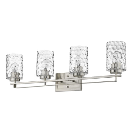 Livvy 4-Light Satin Nickel Vanity Light with Optic Glass Modern Design Home Decor > Lighting > Wall Lighting > Wall Sconces TriadCommerceInc