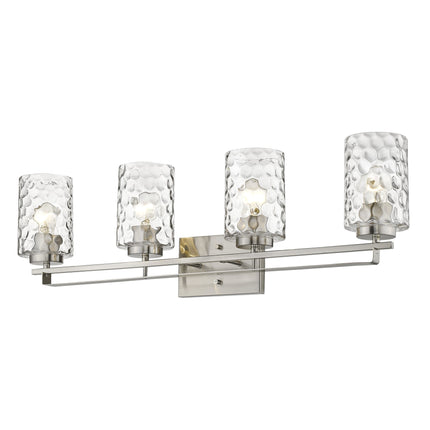 Livvy 4-Light Satin Nickel Vanity Light with Optic Glass Modern Design Home Decor > Lighting > Wall Lighting > Wall Sconces TriadCommerceInc