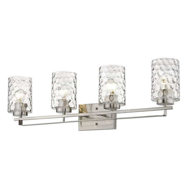 Livvy 4-Light Satin Nickel Vanity Light with Optic Glass Modern Design Home Decor > Lighting > Wall Lighting > Wall Sconces TriadCommerceInc