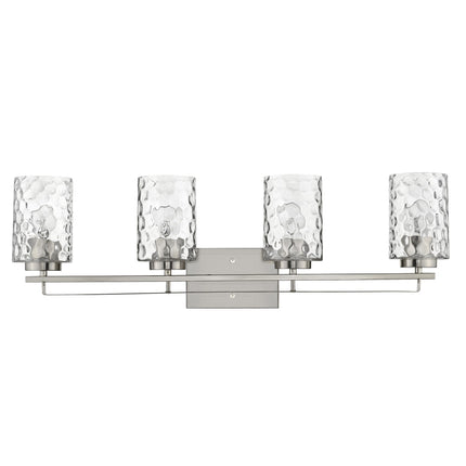 Livvy 4-Light Satin Nickel Vanity Light with Optic Glass Modern Design Home Decor > Lighting > Wall Lighting > Wall Sconces TriadCommerceInc