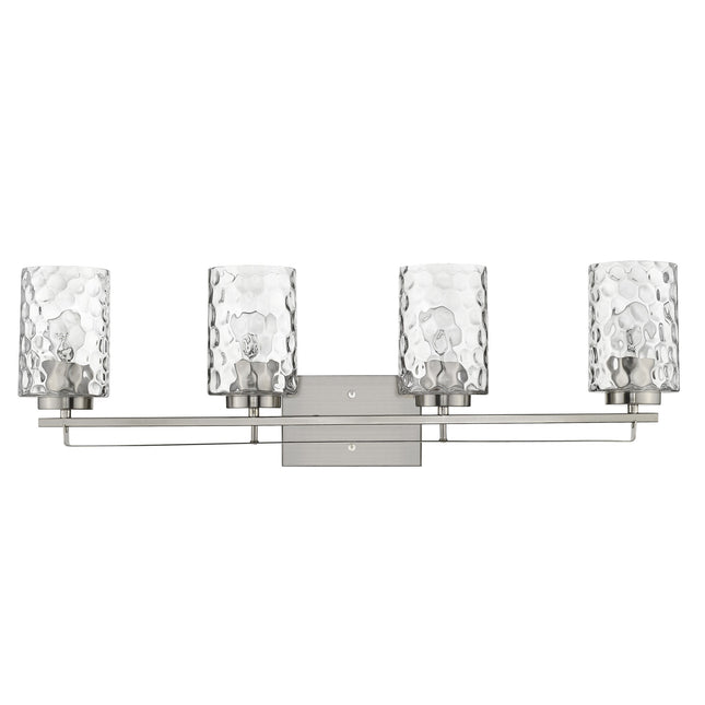 Livvy 4-Light Satin Nickel Vanity Light with Optic Glass Modern Design Home Decor > Lighting > Wall Lighting > Wall Sconces TriadCommerceInc