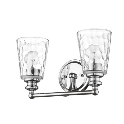 Silver Metal Pebbled Glass Two Light Wall Sconce Home Decor > Lighting > Wall Lighting > Wall Sconces TriadCommerceInc