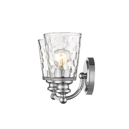 Silver Metal Pebbled Glass Two Light Wall Sconce Home Decor > Lighting > Wall Lighting > Wall Sconces TriadCommerceInc