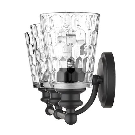 Mae 3-Light Matte Black Vanity Light Fixture with Clear Glass Shades Home Decor > Lighting > Wall Lighting > Wall Sconces TriadCommerceInc