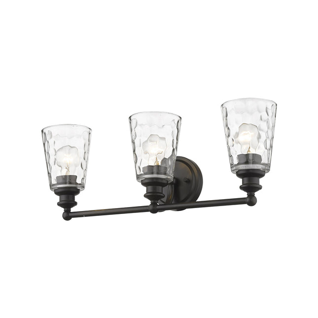 Mae 3-Light Oil Rubbed Bronze Vanity Light with Clear Glass Home Decor > Lighting > Wall Lighting > Wall Sconces TriadCommerceInc