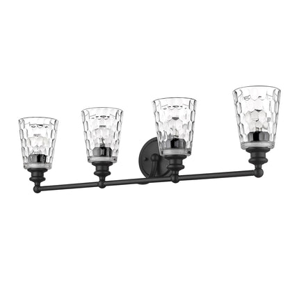 Mae 4-Light Matte Black Vanity Light Fixture with Clear Glass Home Decor > Lighting > Wall Lighting > Wall Sconces TriadCommerceInc