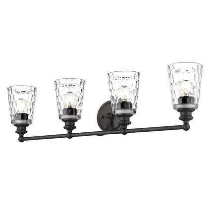 Mae 4-Light Matte Black Vanity Light Fixture with Clear Glass Home Decor > Lighting > Wall Lighting > Wall Sconces TriadCommerceInc