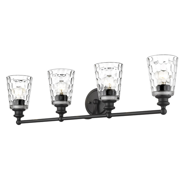 Mae 4-Light Matte Black Vanity Light Fixture with Clear Glass Home Decor > Lighting > Wall Lighting > Wall Sconces TriadCommerceInc