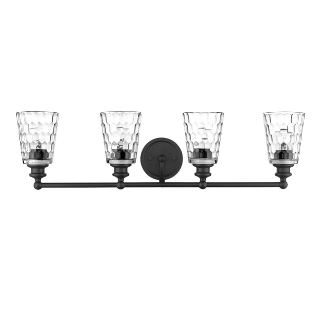 Mae 4-Light Matte Black Vanity Light Fixture with Clear Glass Home Decor > Lighting > Wall Lighting > Wall Sconces TriadCommerceInc