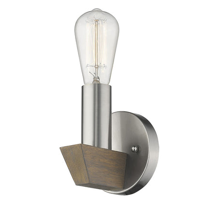 Silver Metal and Wood Wall Sconce Home Decor > Lighting > Wall Lighting > Wall Sconces TriadCommerceInc