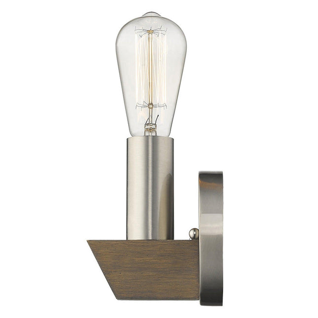 Silver Metal and Wood Wall Sconce Home Decor > Lighting > Wall Lighting > Wall Sconces TriadCommerceInc