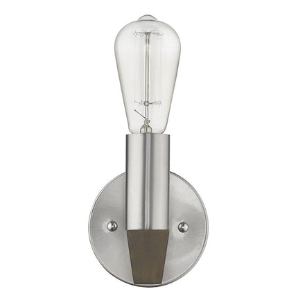 Silver Metal and Wood Wall Sconce Home Decor > Lighting > Wall Lighting > Wall Sconces TriadCommerceInc