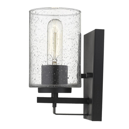Black Metal Textured Glass Wall Sconce Light Fixture Home Decor > Lighting > Wall Lighting > Wall Sconces TriadCommerceInc