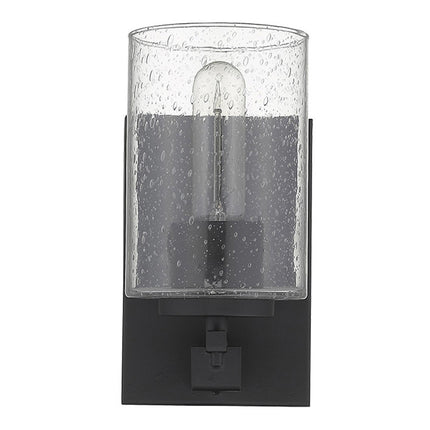 Black Metal Textured Glass Wall Sconce Light Fixture Home Decor > Lighting > Wall Lighting > Wall Sconces TriadCommerceInc