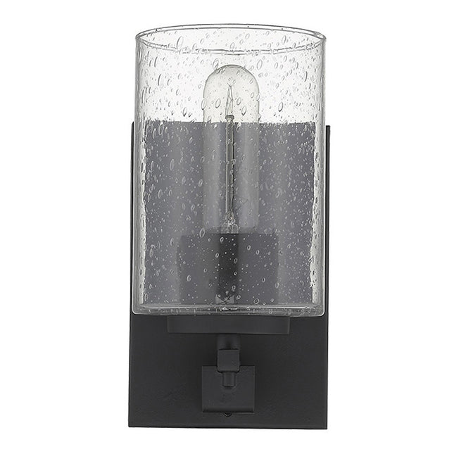 Black Metal Textured Glass Wall Sconce Light Fixture Home Decor > Lighting > Wall Lighting > Wall Sconces TriadCommerceInc