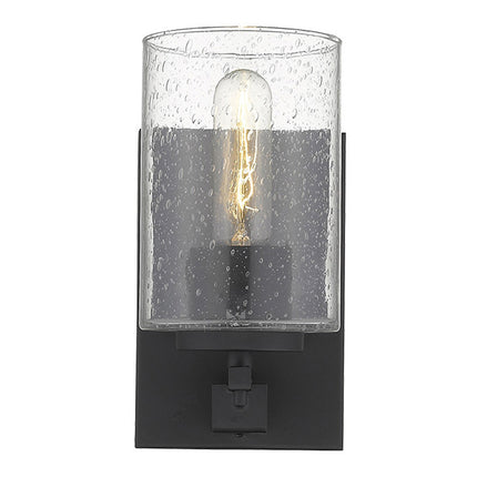 Black Metal Textured Glass Wall Sconce Light Fixture Home Decor > Lighting > Wall Lighting > Wall Sconces TriadCommerceInc