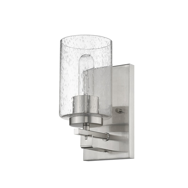 Silver Metal Textured Glass Wall Sconce Light Fixture Home Decor > Lighting > Wall Lighting > Wall Sconces TriadCommerceInc