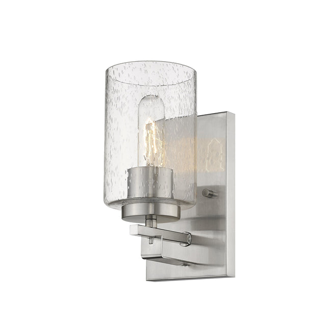 Silver Metal Textured Glass Wall Sconce Light Fixture Home Decor > Lighting > Wall Lighting > Wall Sconces TriadCommerceInc