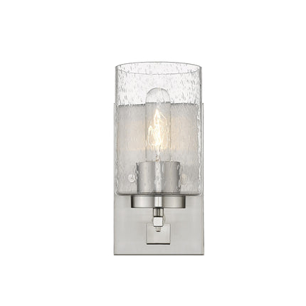 Silver Metal Textured Glass Wall Sconce Light Fixture Home Decor > Lighting > Wall Lighting > Wall Sconces TriadCommerceInc