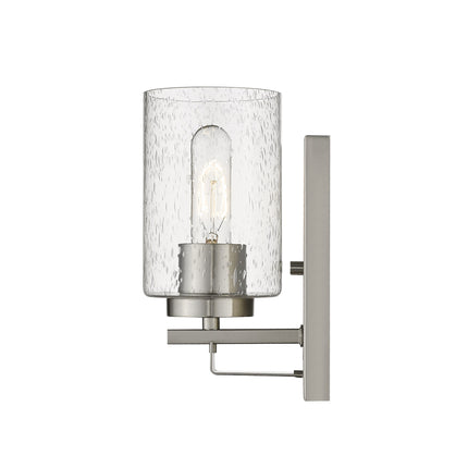 Silver Metal Textured Glass Wall Sconce Light Fixture Home Decor > Lighting > Wall Lighting > Wall Sconces TriadCommerceInc