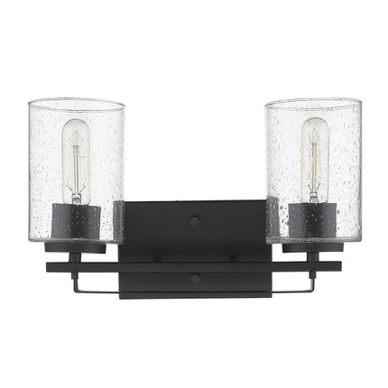 Black Metal Textured Glass Two-Light Wall Sconce Home Decor > Lighting > Wall Lighting > Wall Sconces TriadCommerceInc
