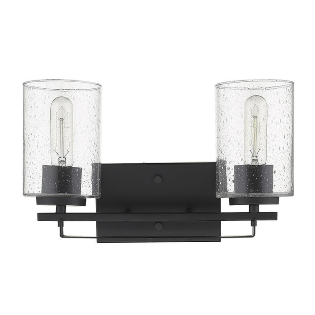 Black Metal Textured Glass Two-Light Wall Sconce Home Decor > Lighting > Wall Lighting > Wall Sconces TriadCommerceInc
