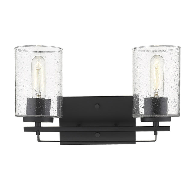 Black Metal Textured Glass Two-Light Wall Sconce Home Decor > Lighting > Wall Lighting > Wall Sconces TriadCommerceInc
