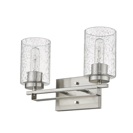 Silver Metal Textured Glass Two-Light Wall Sconce Home Decor > Lighting > Wall Lighting > Wall Sconces TriadCommerceInc