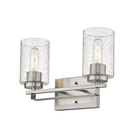 Silver Metal Textured Glass Two-Light Wall Sconce Home Decor > Lighting > Wall Lighting > Wall Sconces TriadCommerceInc