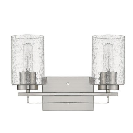 Silver Metal Textured Glass Two-Light Wall Sconce Home Decor > Lighting > Wall Lighting > Wall Sconces TriadCommerceInc