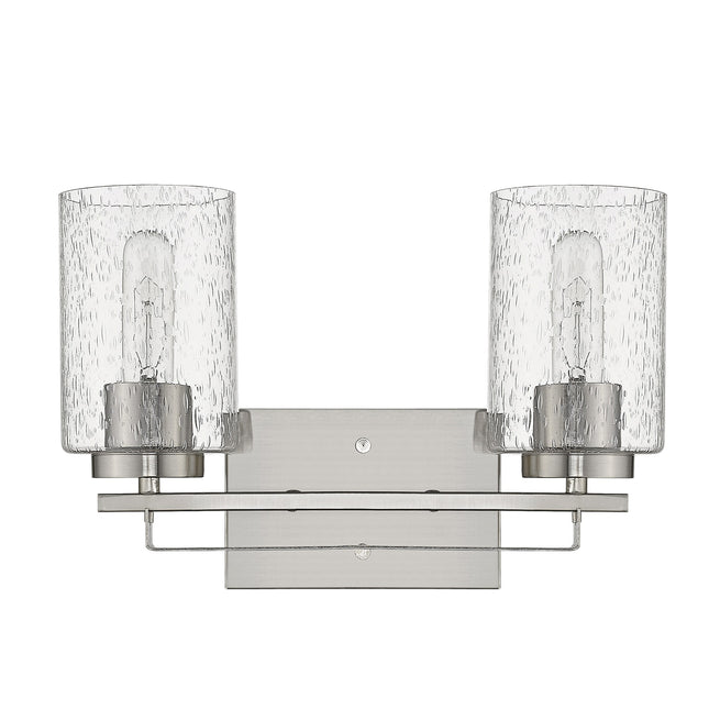 Silver Metal Textured Glass Two-Light Wall Sconce Home Decor > Lighting > Wall Lighting > Wall Sconces TriadCommerceInc