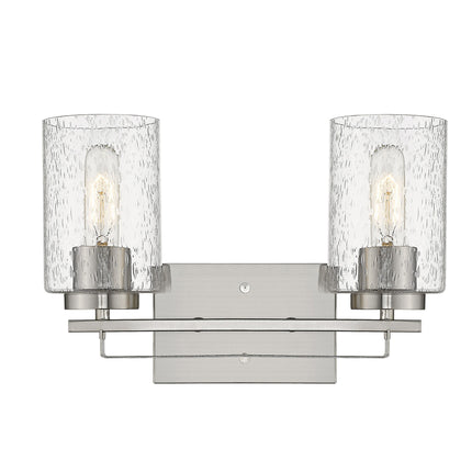 Silver Metal Textured Glass Two-Light Wall Sconce Home Decor > Lighting > Wall Lighting > Wall Sconces TriadCommerceInc