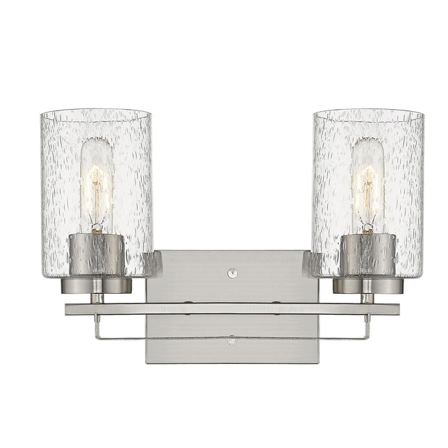 Silver Metal Textured Glass Two-Light Wall Sconce Home Decor > Lighting > Wall Lighting > Wall Sconces TriadCommerceInc