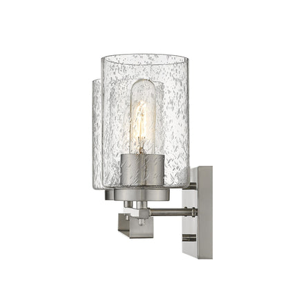 Silver Metal Textured Glass Two-Light Wall Sconce Home Decor > Lighting > Wall Lighting > Wall Sconces TriadCommerceInc