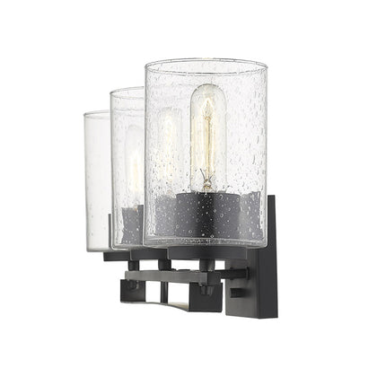 Black Metal Textured Glass Three Light Wall Sconce Home Decor > Lighting > Wall Lighting > Wall Sconces TriadCommerceInc