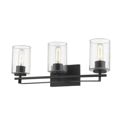 Black Metal Textured Glass Three Light Wall Sconce Home Decor > Lighting > Wall Lighting > Wall Sconces TriadCommerceInc