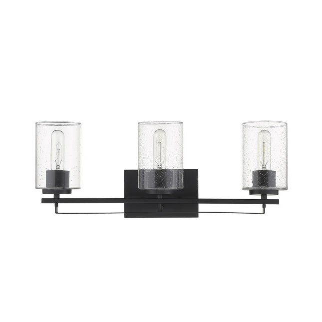 Black Metal Textured Glass Three Light Wall Sconce Home Decor > Lighting > Wall Lighting > Wall Sconces TriadCommerceInc