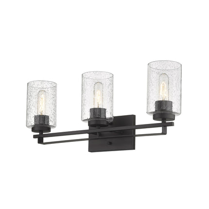 Bronze Metal Textured Glass Three Light Wall Sconce Home Decor > Lighting > Wall Lighting > Wall Sconces TriadCommerceInc