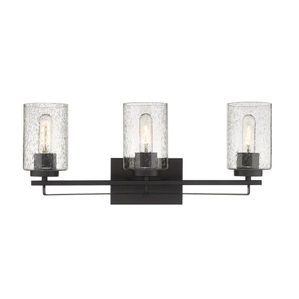 Bronze Metal Textured Glass Three Light Wall Sconce Home Decor > Lighting > Wall Lighting > Wall Sconces TriadCommerceInc
