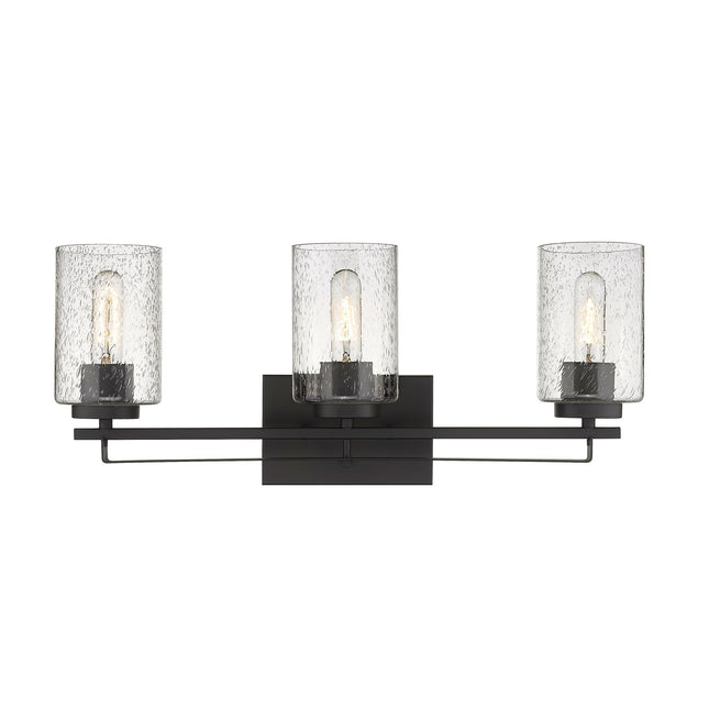 Bronze Metal Textured Glass Three Light Wall Sconce Home Decor > Lighting > Wall Lighting > Wall Sconces TriadCommerceInc