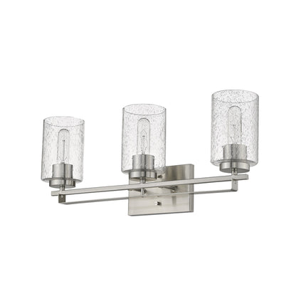 Silver Metal Textured Glass Three-Light Wall Sconce Home Decor > Lighting > Wall Lighting > Wall Sconces TriadCommerceInc