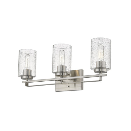 Silver Metal Textured Glass Three-Light Wall Sconce Home Decor > Lighting > Wall Lighting > Wall Sconces TriadCommerceInc