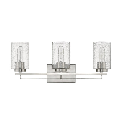 Silver Metal Textured Glass Three-Light Wall Sconce Home Decor > Lighting > Wall Lighting > Wall Sconces TriadCommerceInc